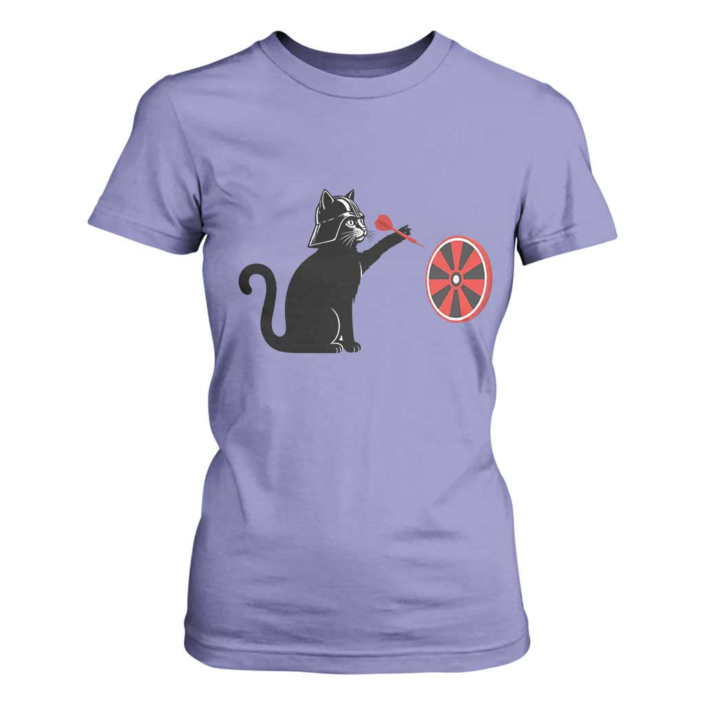 Black Cat Lord Darts Player T Shirt For Women Funny Space Scifi Dartist Gift TS12 Violet Print Your Wear