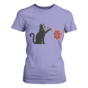 Black Cat Lord Darts Player T Shirt For Women Funny Space Scifi Dartist Gift TS12 Violet Print Your Wear