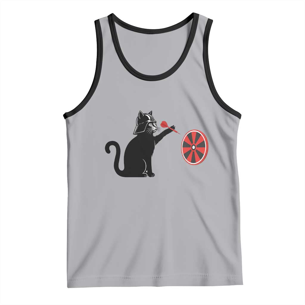 Black Cat Lord Darts Player Tank Top Funny Space Scifi Dartist Gift TS12 Athletic Heather Black Print Your Wear