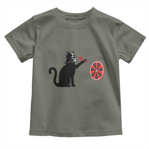 Black Cat Lord Darts Player Toddler T Shirt Funny Space Scifi Dartist Gift TS12 Military Green Print Your Wear