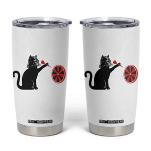 Black Cat Lord Darts Player Tumbler Cup Funny Space Scifi Dartist Gift TS12 White Print Your Wear