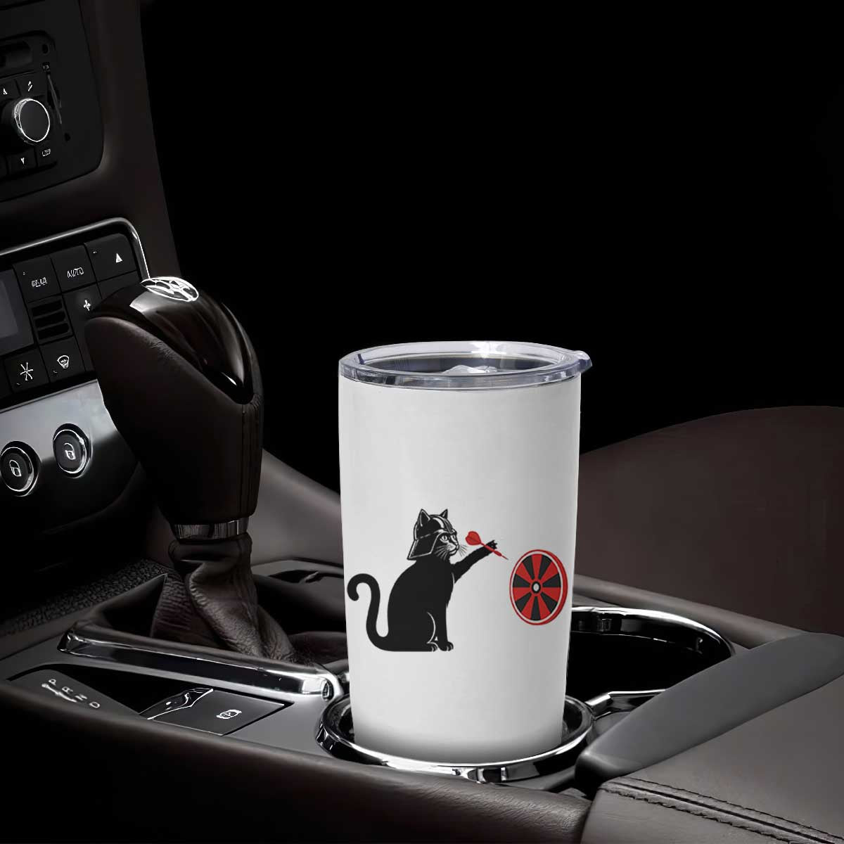 Black Cat Lord Darts Player Tumbler Cup Funny Space Scifi Dartist Gift TS12 Print Your Wear