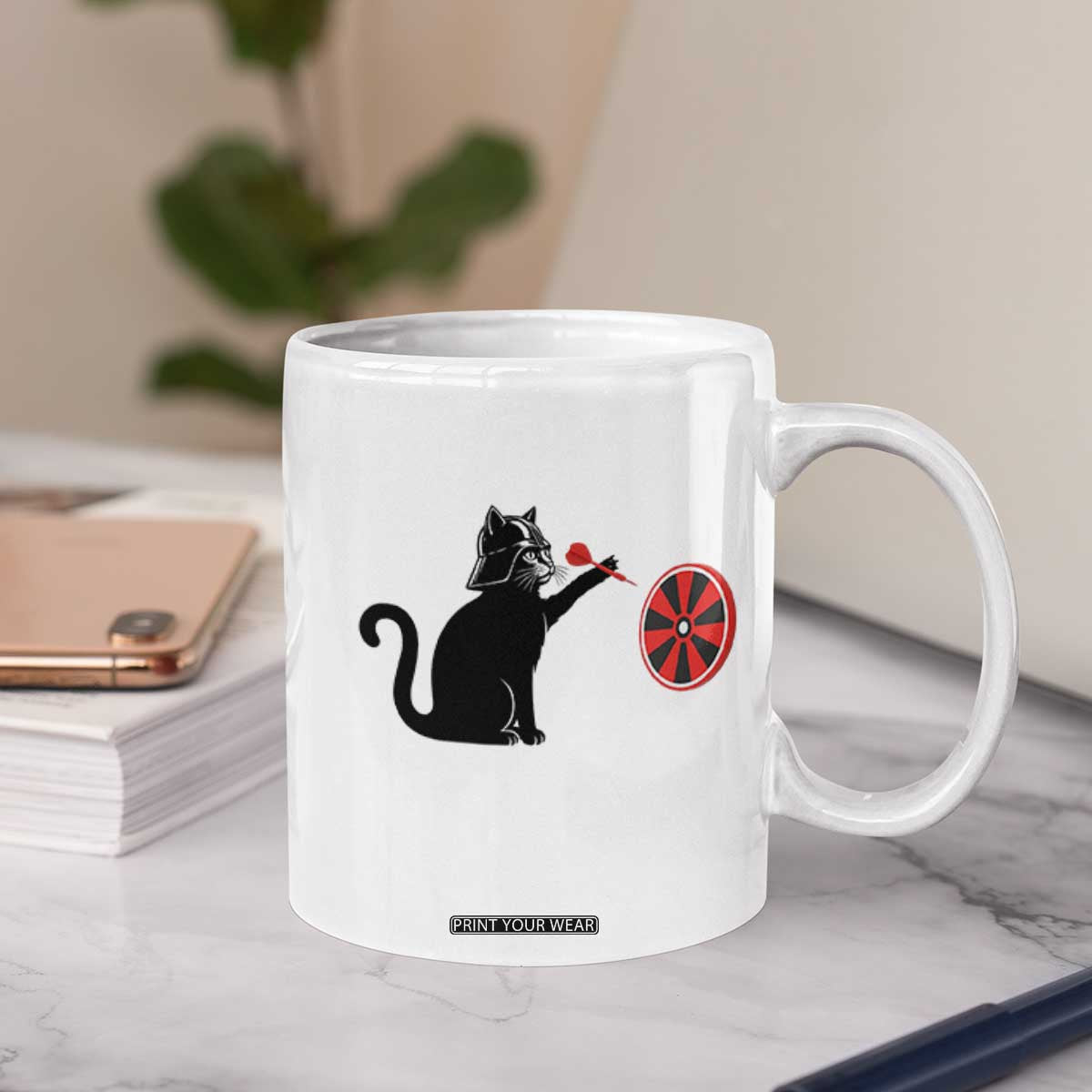 Black Cat Lord Darts Player Coffee Mug Funny Space Scifi Dartist Gift TS12 Print Your Wear