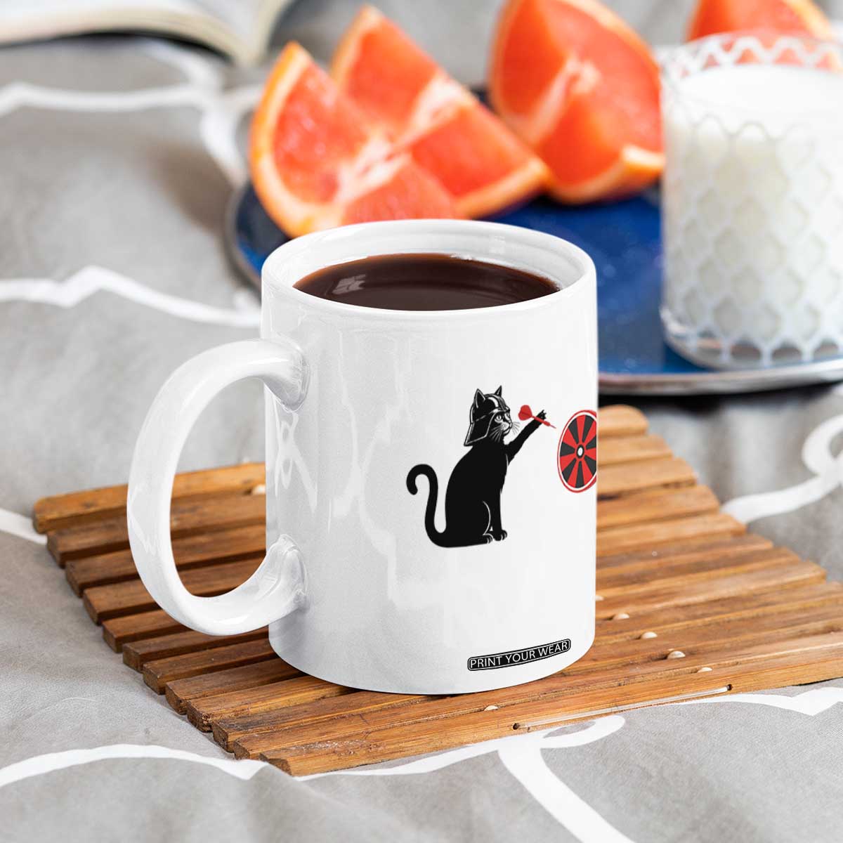 Black Cat Lord Darts Player Coffee Mug Funny Space Scifi Dartist Gift TS12 Print Your Wear
