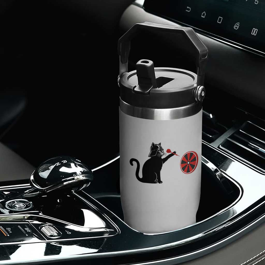 Black Cat Lord Darts Player Flip Straw Tumbler Funny Space Scifi Dartist Gift TS12 Print Your Wear