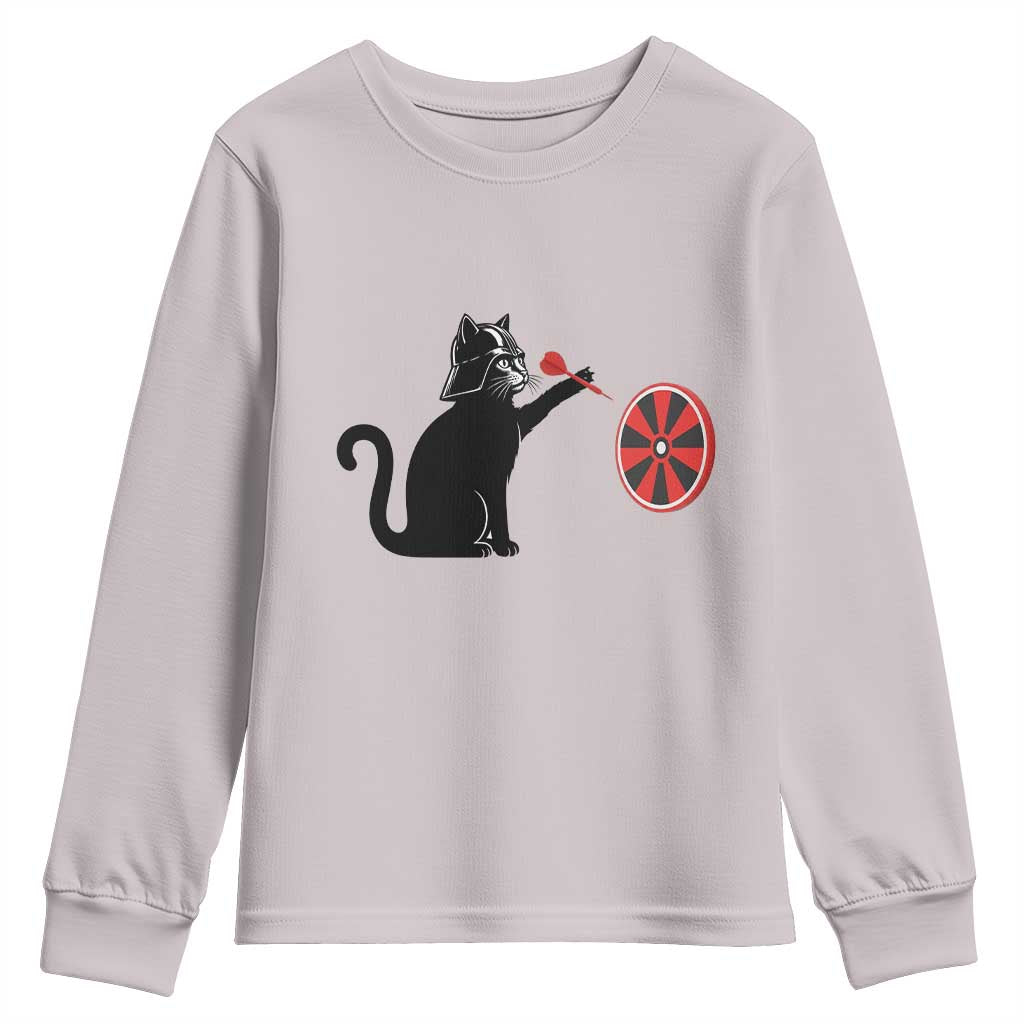 Black Cat Lord Darts Player Youth Sweatshirt Funny Space Scifi Dartist Gift TS12 Ice Gray Print Your Wear