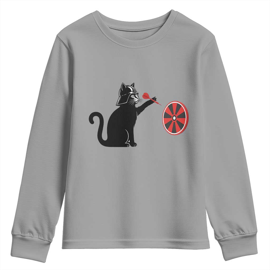 Black Cat Lord Darts Player Youth Sweatshirt Funny Space Scifi Dartist Gift TS12 Sport Gray Print Your Wear