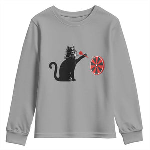 Black Cat Lord Darts Player Youth Sweatshirt Funny Space Scifi Dartist Gift TS12 Sport Gray Print Your Wear