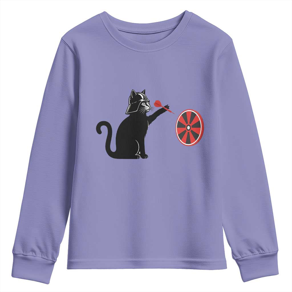 Black Cat Lord Darts Player Youth Sweatshirt Funny Space Scifi Dartist Gift TS12 Violet Print Your Wear