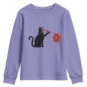 Black Cat Lord Darts Player Youth Sweatshirt Funny Space Scifi Dartist Gift TS12 Violet Print Your Wear