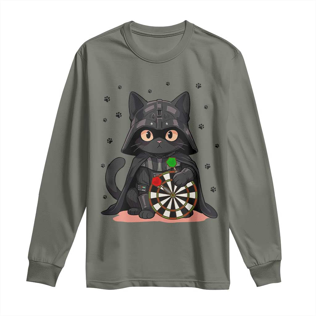 Dark Lord Cat Dartist Gift Long Sleeve Shirt Funny Sci Fi Dart Thrower Gift TS12 Military Green Print Your Wear