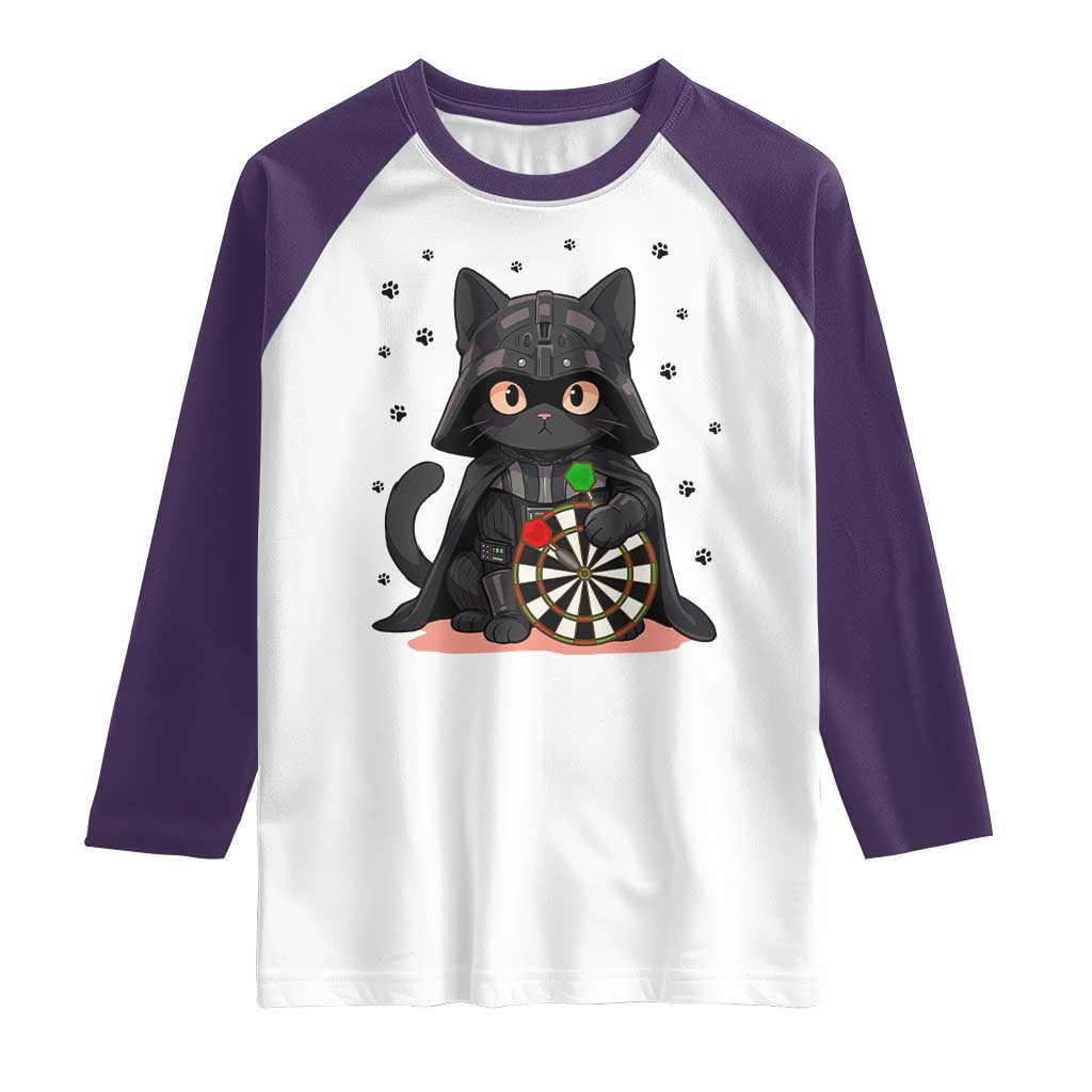 Dark Lord Cat Dartist Gift Raglan Shirt Funny Sci Fi Dart Thrower Gift TS12 White Purple Print Your Wear
