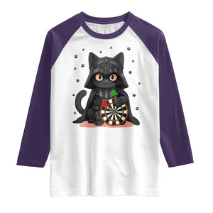 Dark Lord Cat Dartist Gift Raglan Shirt Funny Sci Fi Dart Thrower Gift TS12 White Purple Print Your Wear