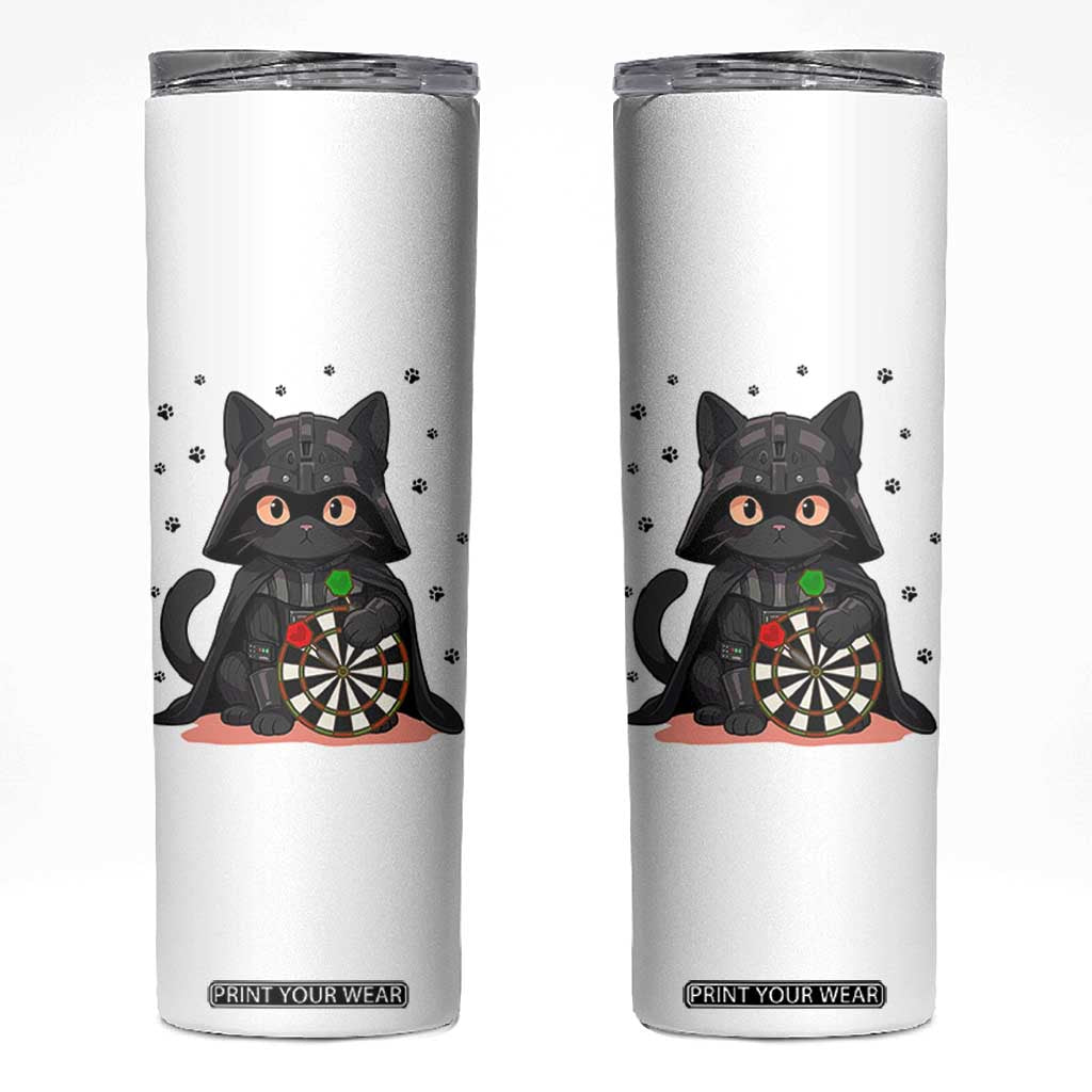 Dark Lord Cat Dartist Gift Skinny Tumbler Funny Sci Fi Dart Thrower Gift TS12 White Print Your Wear
