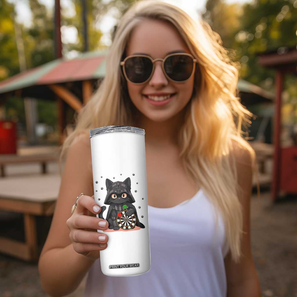 Dark Lord Cat Dartist Gift Skinny Tumbler Funny Sci Fi Dart Thrower Gift TS12 Print Your Wear
