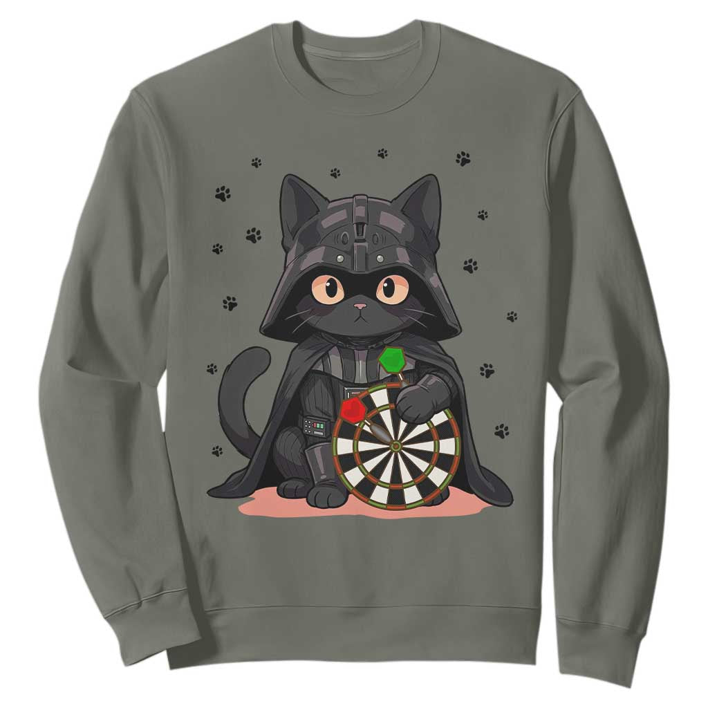 Dark Lord Cat Dartist Gift Sweatshirt Funny Sci Fi Dart Thrower Gift TS12 Military Green Print Your Wear