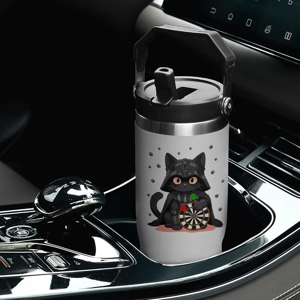 Dark Lord Cat Dartist Gift Flip Straw Tumbler Funny Sci Fi Dart Thrower Gift TS12 Print Your Wear