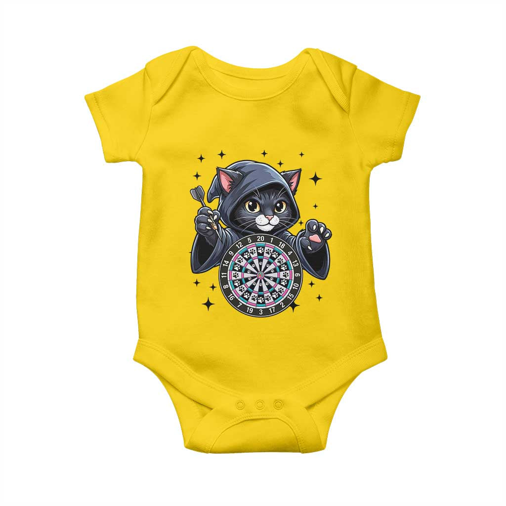 Funny Grim Reaper Cat Dart Player Baby Onesie Gothic Dartist Gift TS12 Daisy Print Your Wear