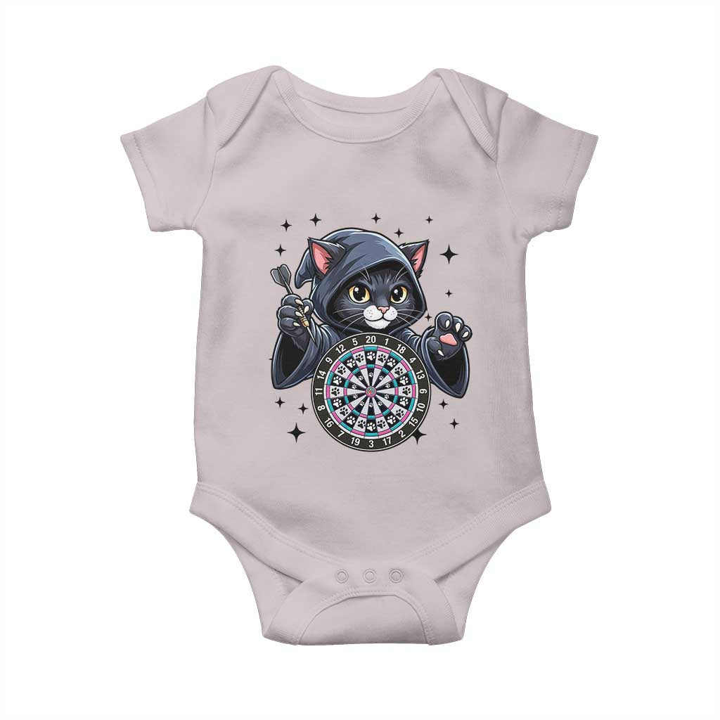 Funny Grim Reaper Cat Dart Player Baby Onesie Gothic Dartist Gift TS12 Ice Gray Print Your Wear