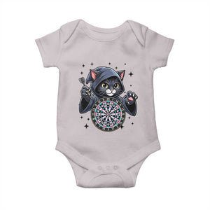 Funny Grim Reaper Cat Dart Player Baby Onesie Gothic Dartist Gift TS12 Ice Gray Print Your Wear