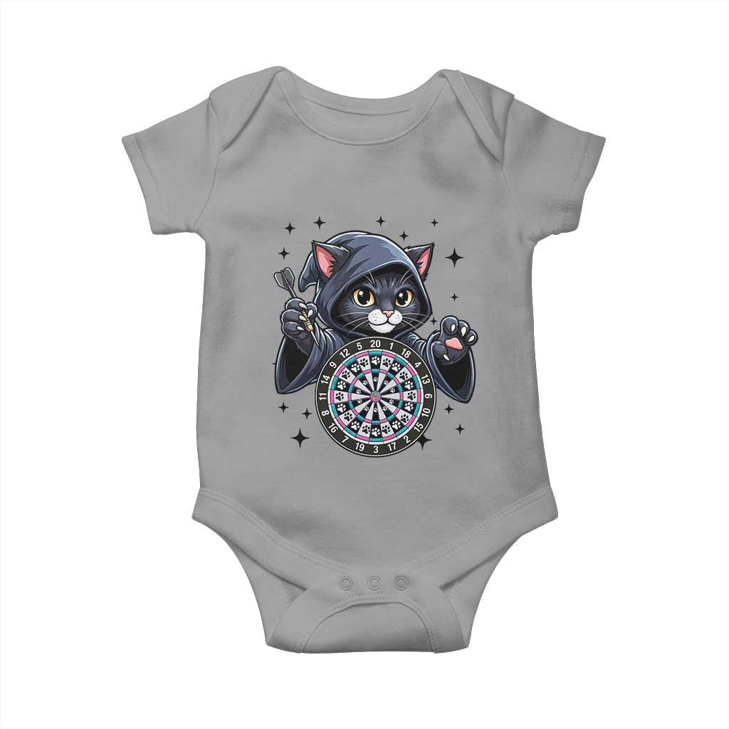 Funny Grim Reaper Cat Dart Player Baby Onesie Gothic Dartist Gift TS12 Sport Gray Print Your Wear
