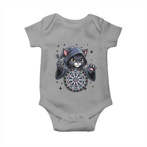 Funny Grim Reaper Cat Dart Player Baby Onesie Gothic Dartist Gift TS12 Sport Gray Print Your Wear