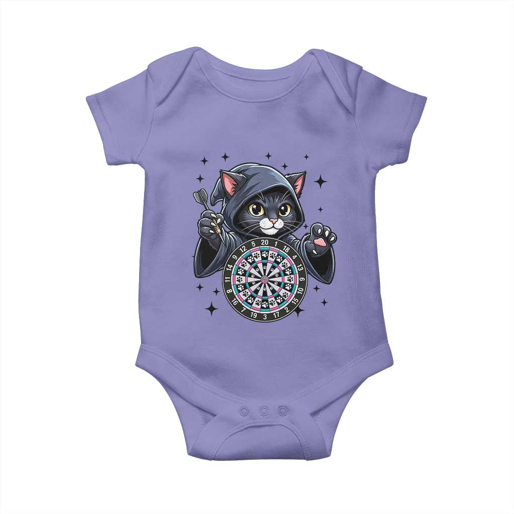 Funny Grim Reaper Cat Dart Player Baby Onesie Gothic Dartist Gift TS12 Violet Print Your Wear