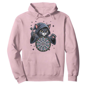 Funny Grim Reaper Cat Dart Player Hoodie Gothic Dartist Gift TS12 Light Pink Print Your Wear