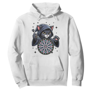 Funny Grim Reaper Cat Dart Player Hoodie Gothic Dartist Gift TS12 White Print Your Wear