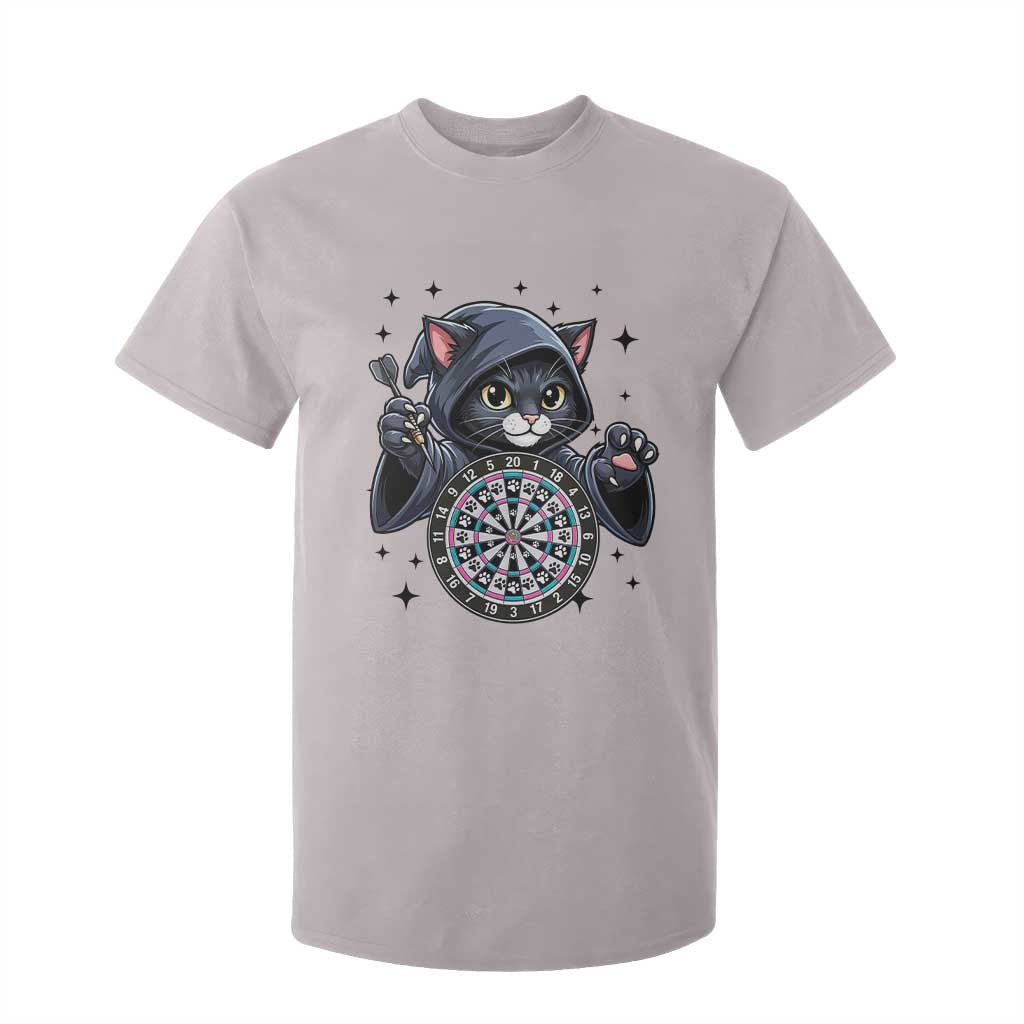 Funny Grim Reaper Cat Dart Player T Shirt For Kid Gothic Dartist Gift TS12 Ice Gray Print Your Wear