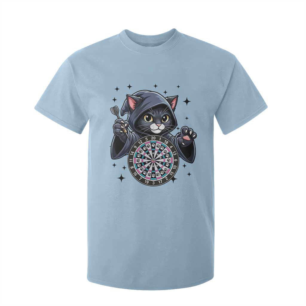 Funny Grim Reaper Cat Dart Player T Shirt For Kid Gothic Dartist Gift TS12 Light Blue Print Your Wear