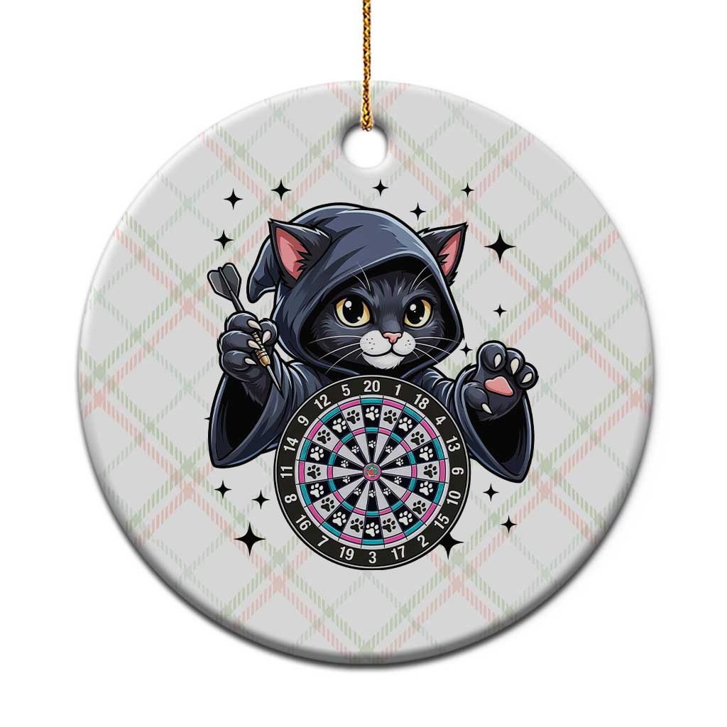 Funny Grim Reaper Cat Dart Player Ceramic Ornament Gothic Dartist Gift TS12 1pc Christmas Plaid Print Your Wear