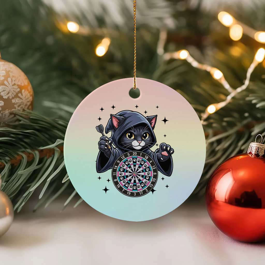 Funny Grim Reaper Cat Dart Player Ceramic Ornament Gothic Dartist Gift TS12 1pc Pastel Print Your Wear