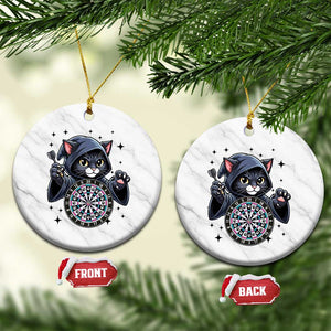 Funny Grim Reaper Cat Dart Player Ceramic Ornament Gothic Dartist Gift TS12 1pc White Marble Print Your Wear