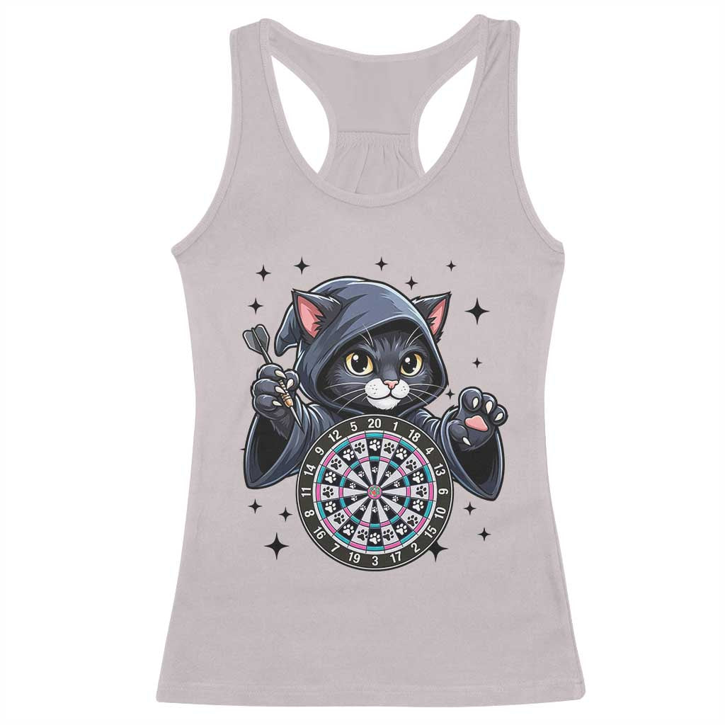 Funny Grim Reaper Cat Dart Player Racerback Tank Top Gothic Dartist Gift TS12 Ice Gray Print Your Wear