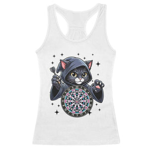Funny Grim Reaper Cat Dart Player Racerback Tank Top Gothic Dartist Gift TS12 White Print Your Wear