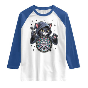 Funny Grim Reaper Cat Dart Player Raglan Shirt Gothic Dartist Gift TS12 White Royal Print Your Wear