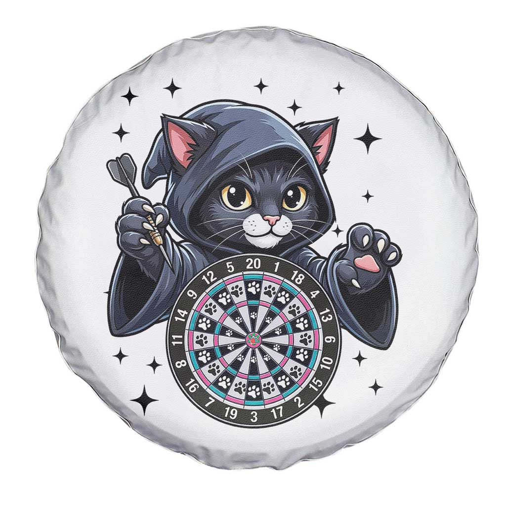 Funny Grim Reaper Cat Dart Player Spare Tire Cover Gothic Dartist Gift TS12 Print Your Wear