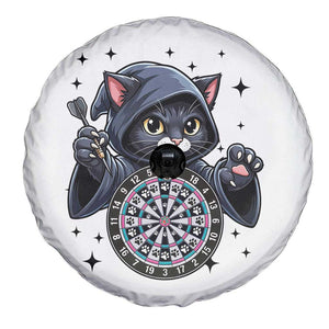 Funny Grim Reaper Cat Dart Player Spare Tire Cover Gothic Dartist Gift TS12 Print Your Wear