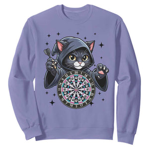 Funny Grim Reaper Cat Dart Player Sweatshirt Gothic Dartist Gift TS12 Violet Print Your Wear