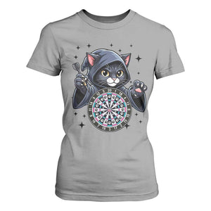 Funny Grim Reaper Cat Dart Player T Shirt For Women Gothic Dartist Gift TS12 Sport Gray Print Your Wear