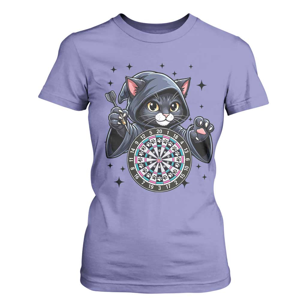 Funny Grim Reaper Cat Dart Player T Shirt For Women Gothic Dartist Gift TS12 Violet Print Your Wear