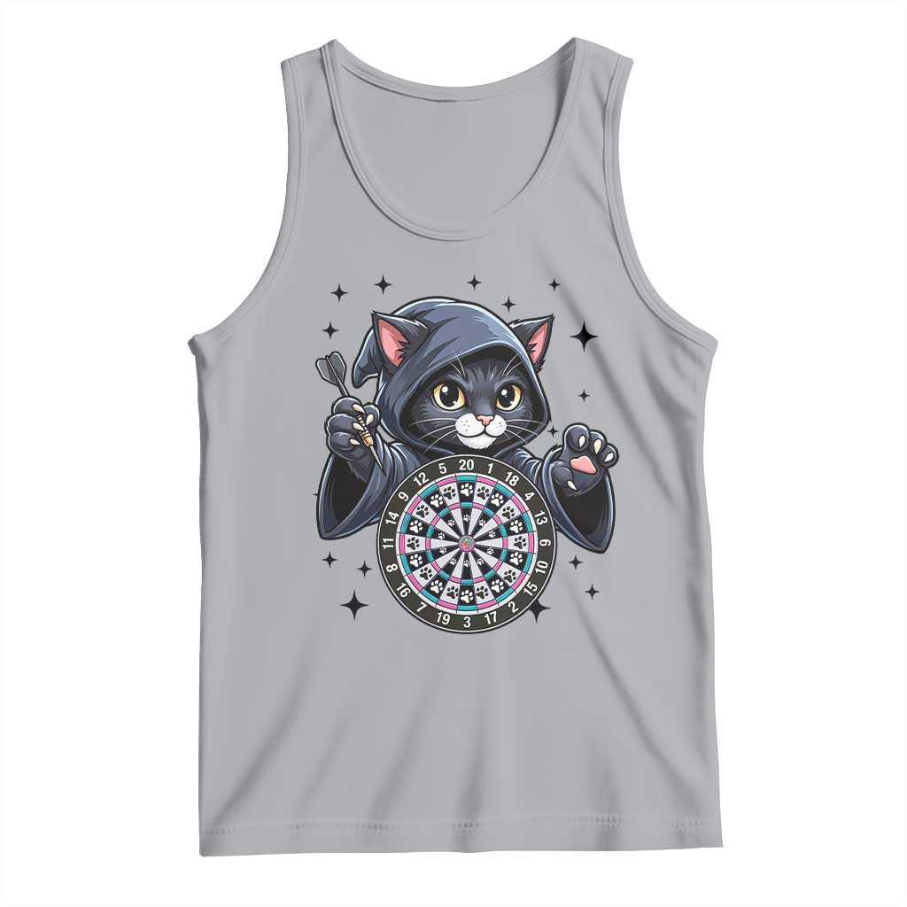 Funny Grim Reaper Cat Dart Player Tank Top Gothic Dartist Gift TS12 Athletic Heather Print Your Wear