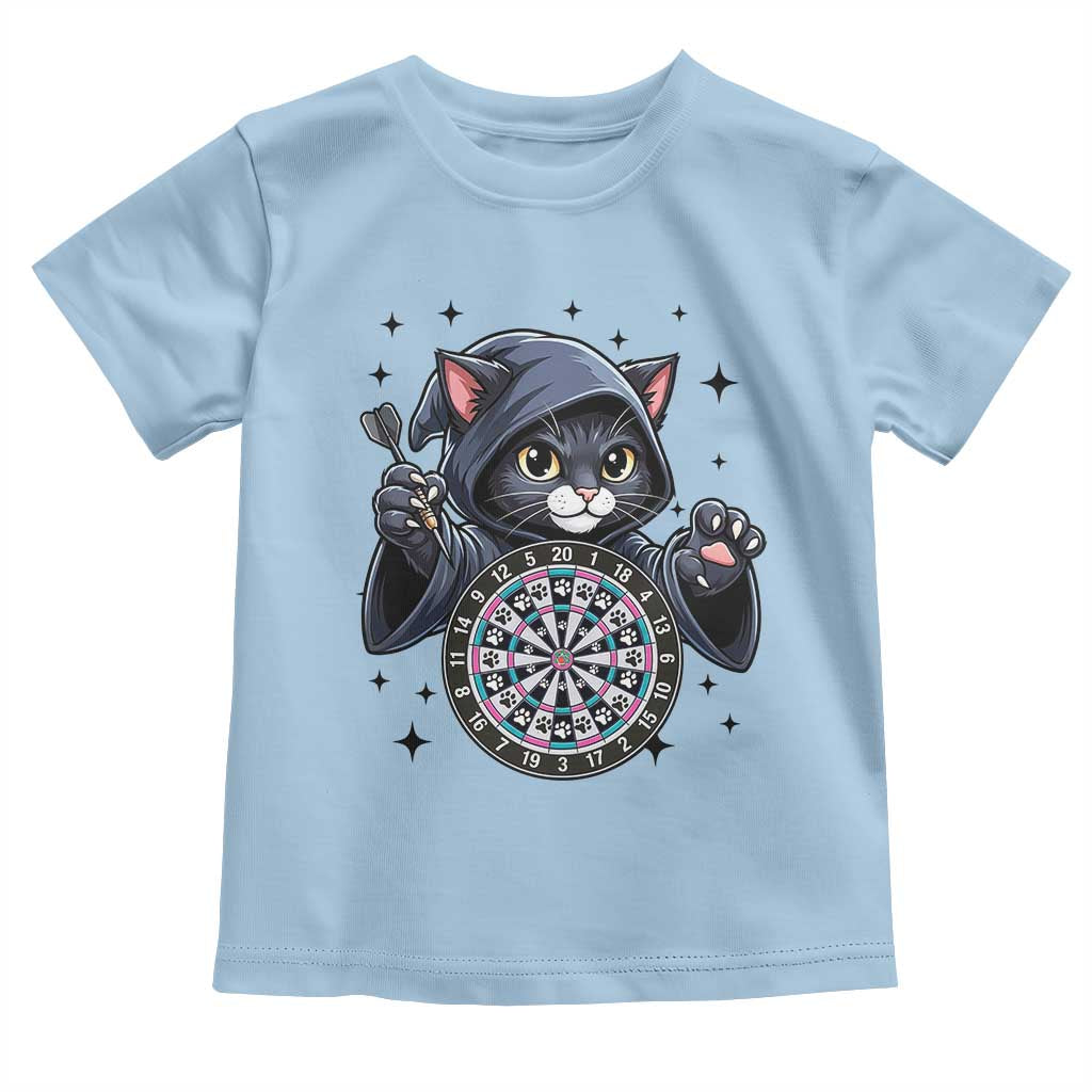 Funny Grim Reaper Cat Dart Player Toddler T Shirt Gothic Dartist Gift TS12 Light Blue Print Your Wear