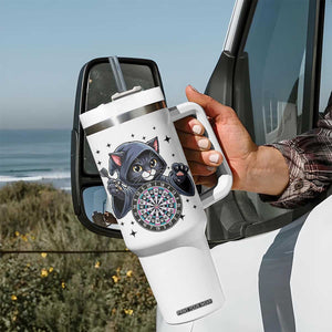 Funny Grim Reaper Cat Dart Player Tumbler With Handle Gothic Dartist Gift TS12 Print Your Wear