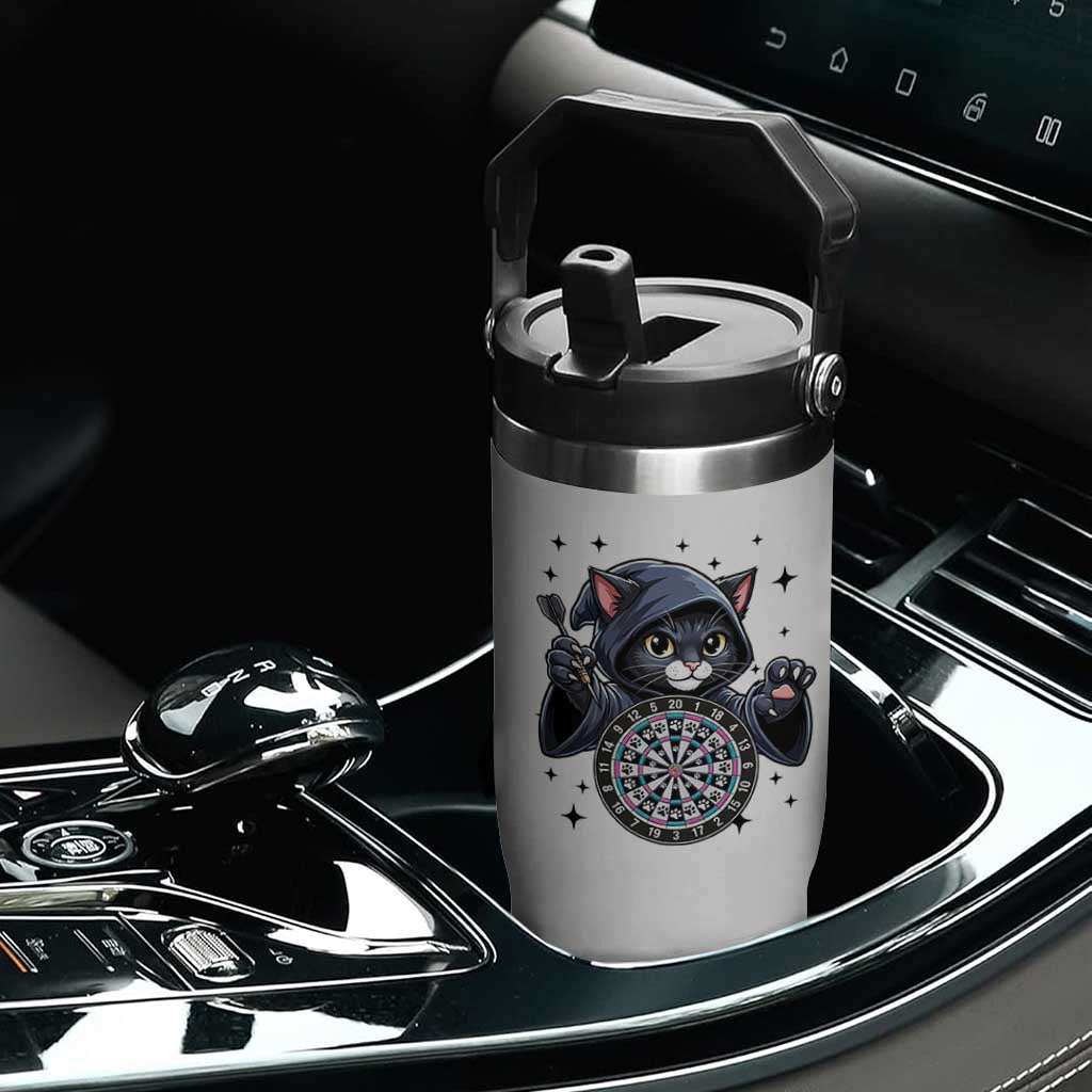 Funny Grim Reaper Cat Dart Player Flip Straw Tumbler Gothic Dartist Gift TS12 Print Your Wear