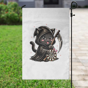 Dark Reaper Cat Throwing Darts Garden Flag Funny Pub Game Gift - Print Your Wear