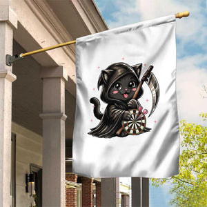 Dark Reaper Cat Throwing Darts Garden Flag Funny Pub Game Gift - Print Your Wear