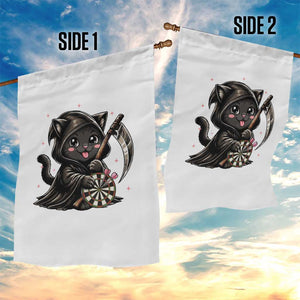 Dark Reaper Cat Throwing Darts Garden Flag Funny Pub Game Gift - Print Your Wear