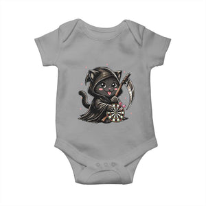 Dark Reaper Cat Throwing Darts Baby Onesie Funny Pub Game Gift - Print Your Wear